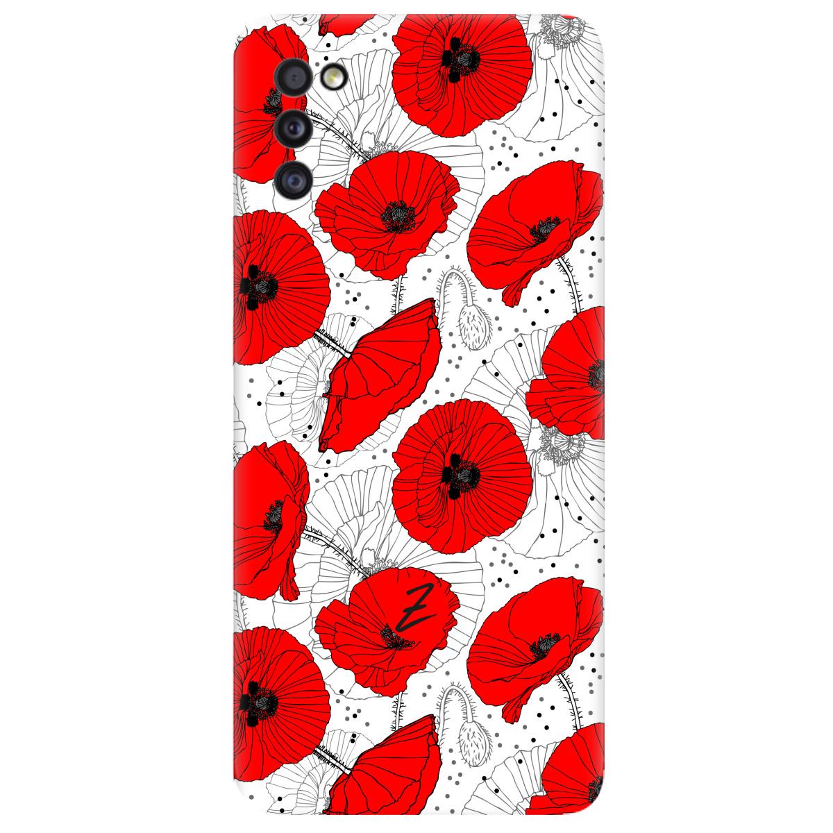 Силиконовый чехол Zorrov для Samsung Galaxy A41 - Red flower (14120040168089077)