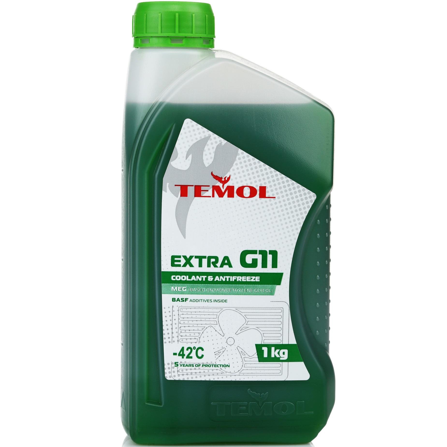 Охолоджувальна рідина Temol Extra G11 antifreeze -42°C 1 кг Зелений