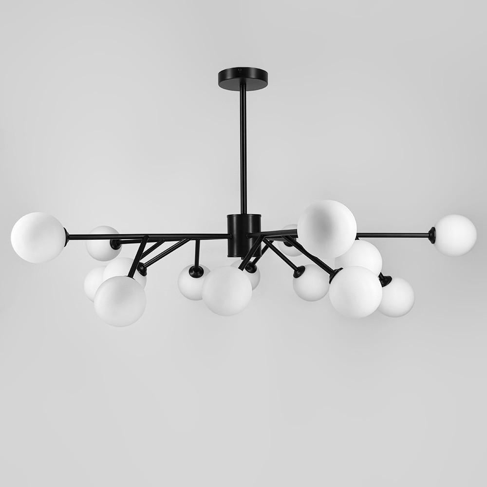 Люстра потолочная на 15 белых плафонов Ø 100 см Черный (AOC 19/15 BK G9) - фото 2 Люстра потолочная на 15 белых плафонов Ø 100 см Черный (AOC 19/15 BK G9) - фото 2