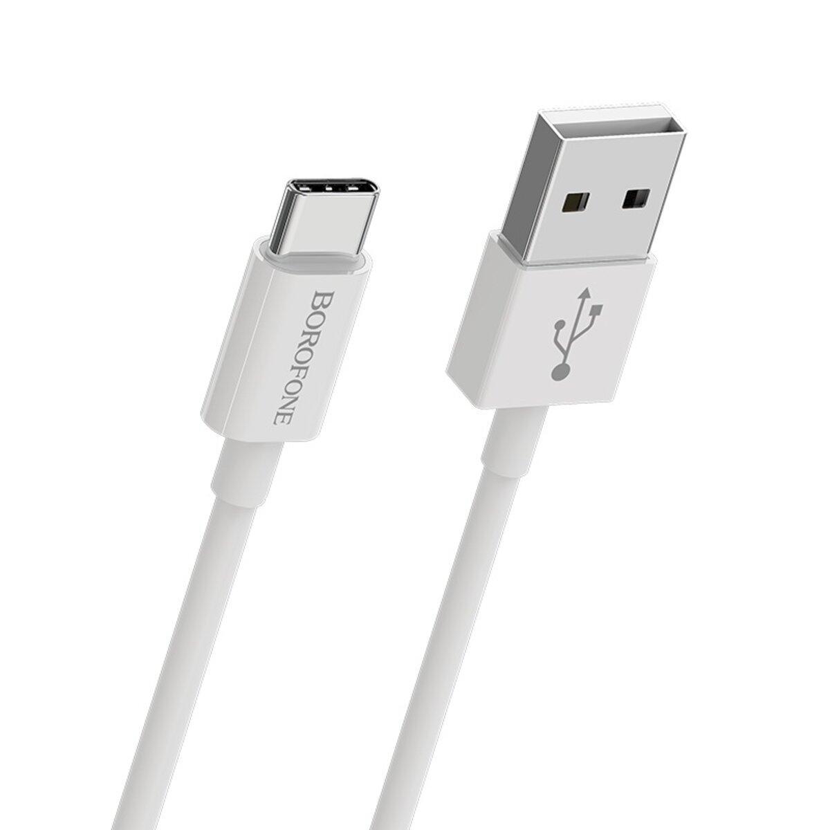 Кабель синхронізації BOROFONE BX22 USB to Type-C 3A 1 м PVC РС connectors BX22CW White Кабель синхронізації BOROFONE BX22 USB to Type-C 3A 1 м PVC РС connectors BX22CW White