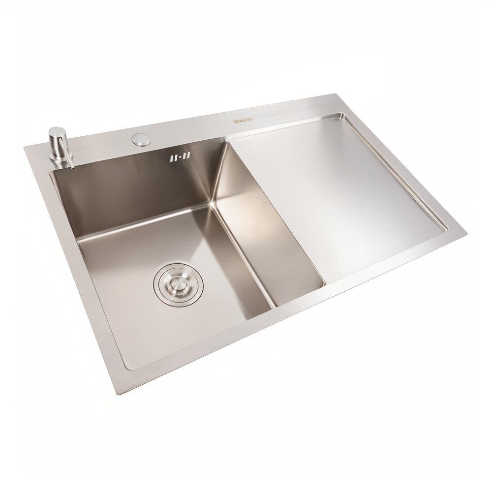 Мийка кухонна Valeso Handmade CM 78х50 L нержавіюча сталь круглий сифон 3,0/0,8 мм - фото 2