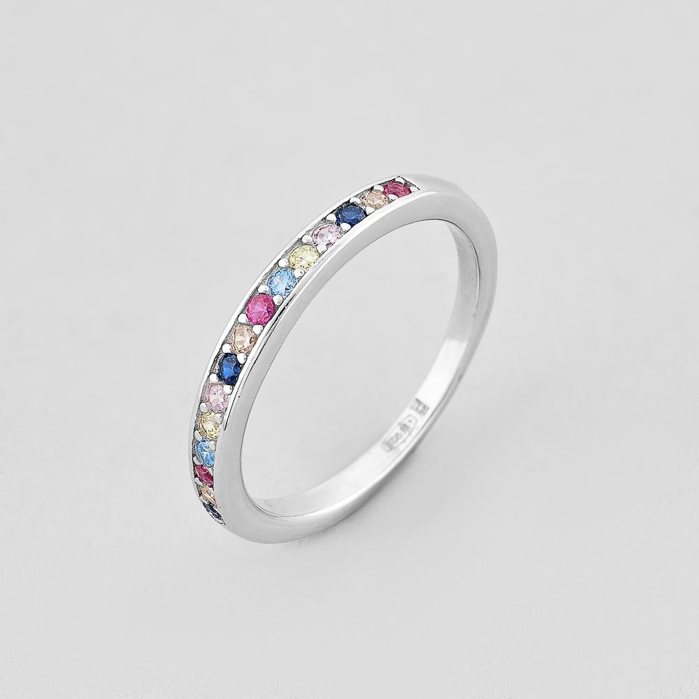 Серебряное кольцо Minimal Радуга р. 17 (CR18517-17)
