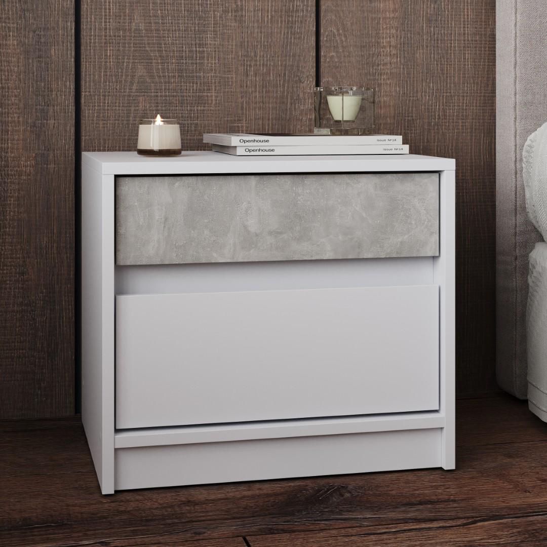 Тумба прикроватная Everest Стайл 500 502х390х442 мм Нимфея/Бетон (11478) - фото 5 Тумба прикроватная Everest Стайл 500 502х390х442 мм Нимфея/Бетон (11478) - фото 5