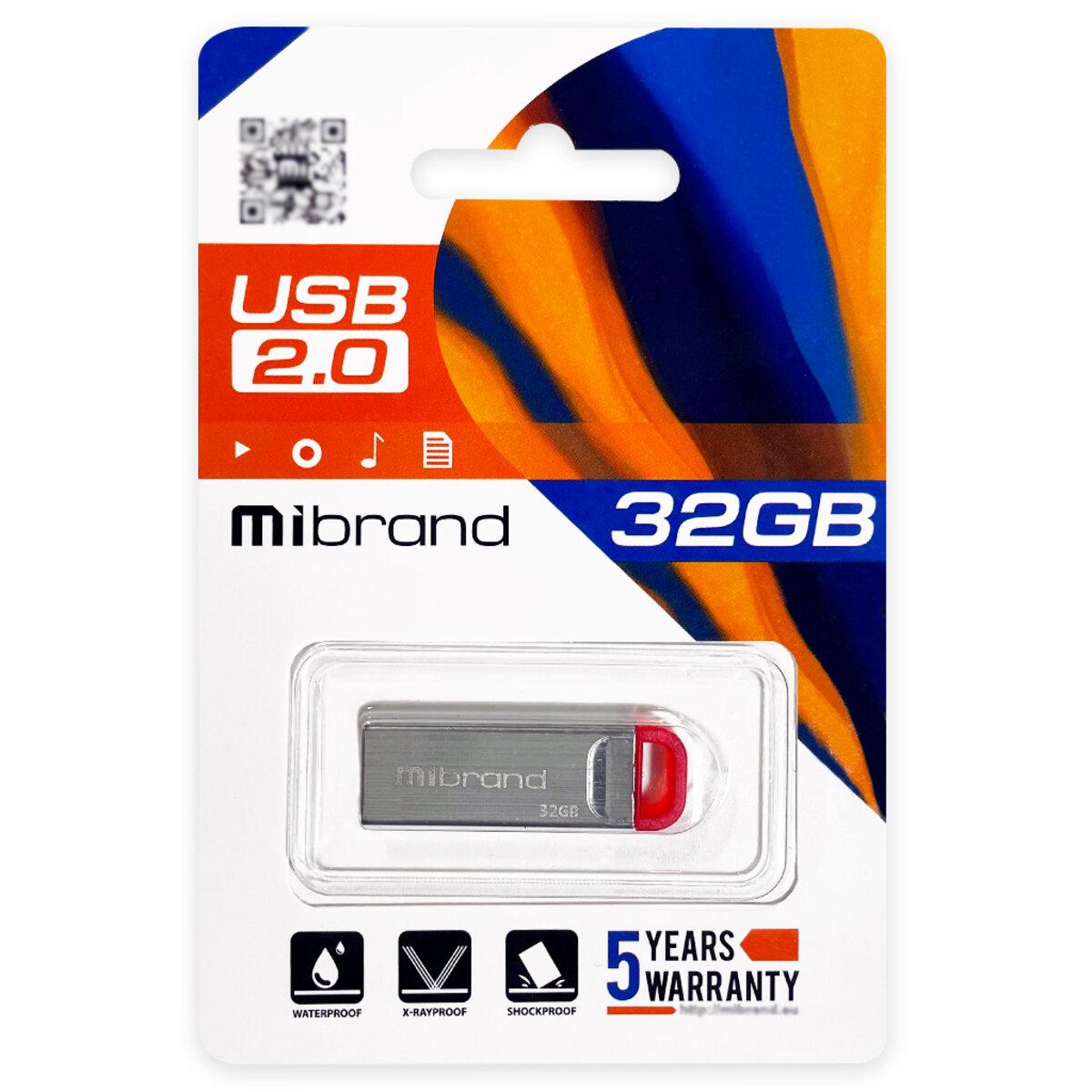 Флеш-накопичувач Mibrand USB 2.0 Falcon 32 Gb Red