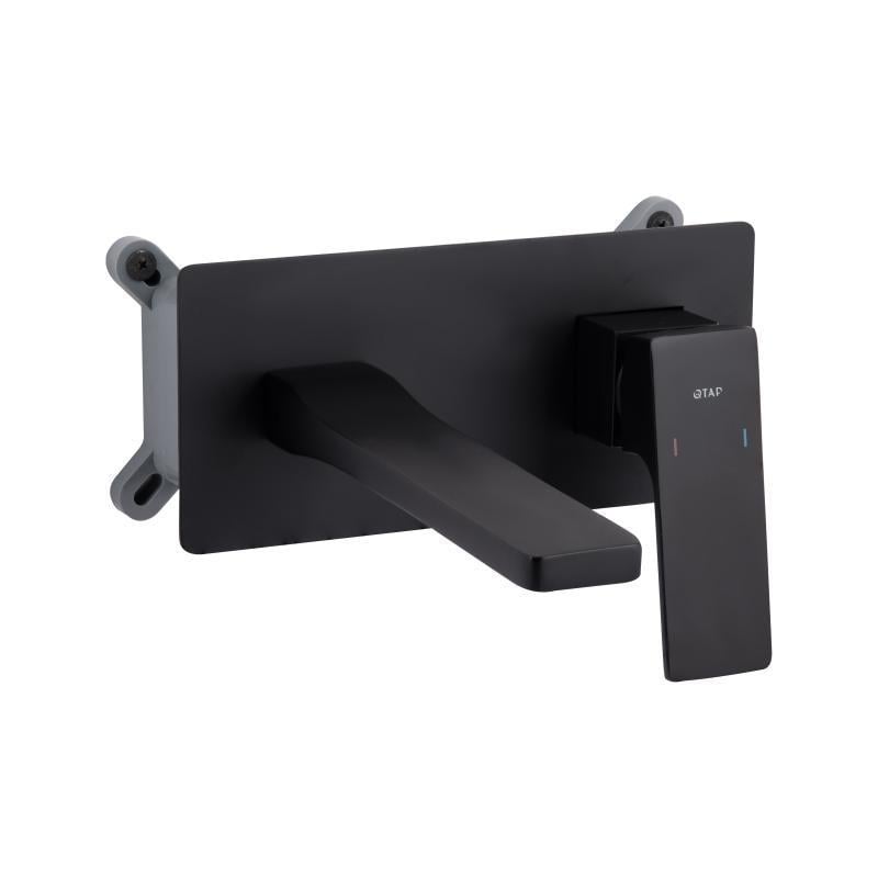 Смеситель для раковины Qtap Gemini QTGEM273BLM45694 скрытого монтажа Black Matt (3153569638)