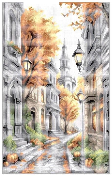 Схема для вышивки бисером Золотая Подкова Осенний город (ЗПП-039) Схема для вышивки бисером Золотая Подкова Осенний город (ЗПП-039)