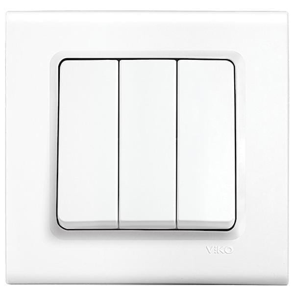 Вимикач триклавішний Viko Linnera Білий (00000012535) Вимикач триклавішний Viko Linnera Білий (00000012535)