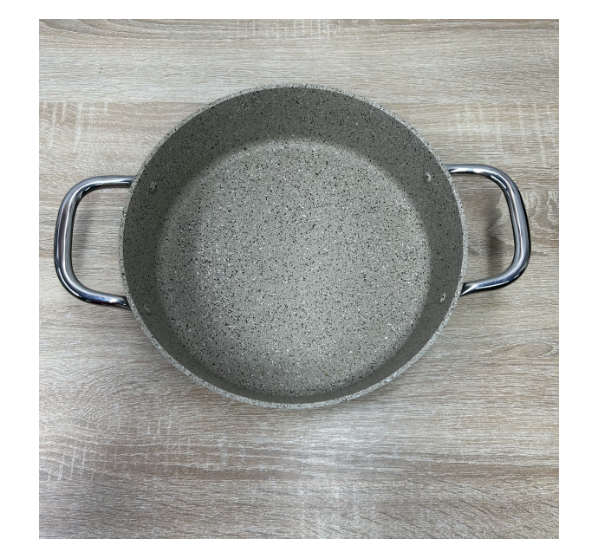 Кастрюля-сотейник OMS из литого алюминия с крышкой для газа и индукции 3,8 л Песочный (3316-3.8) - фото 4