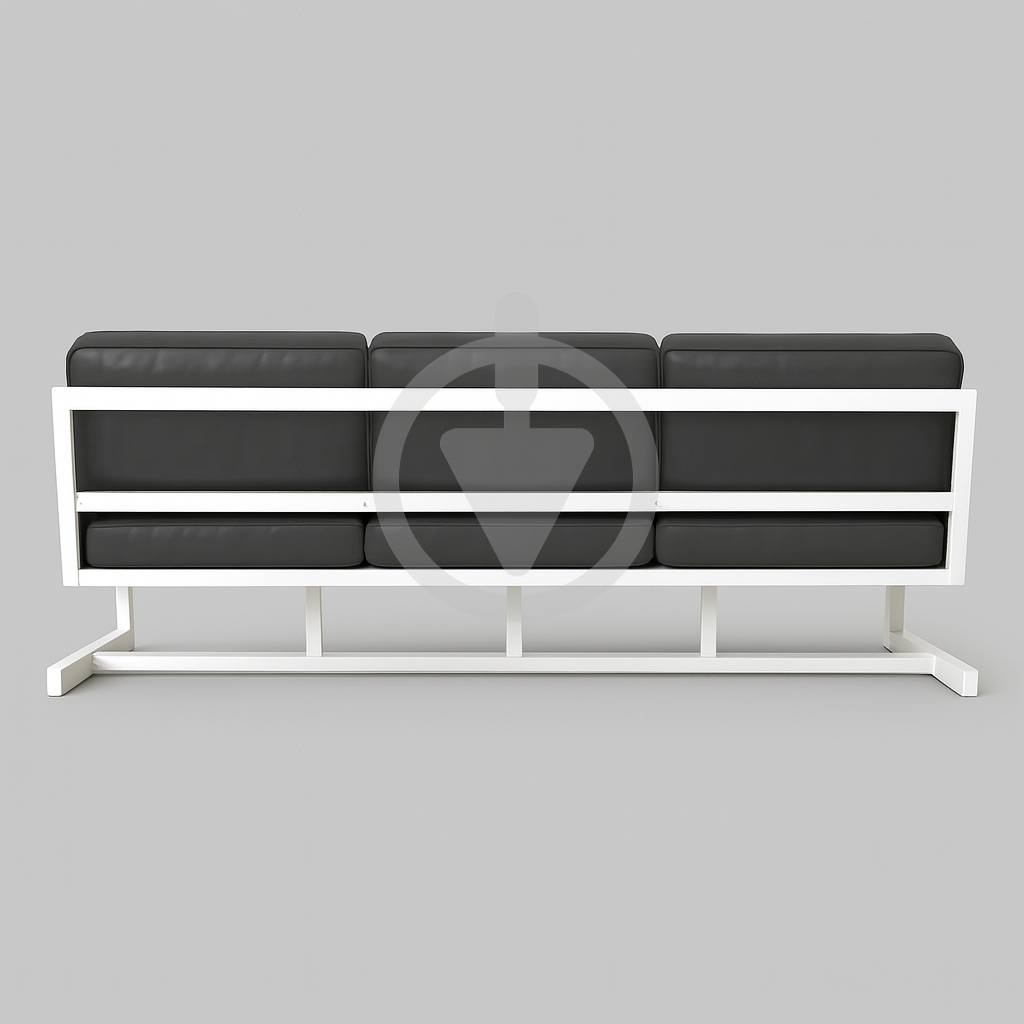 Диван металевий AVVS tech Атлас вуличний лофт екошкіра з підлокотниками 246 см Сірий/Білий (30222847) - фото 3