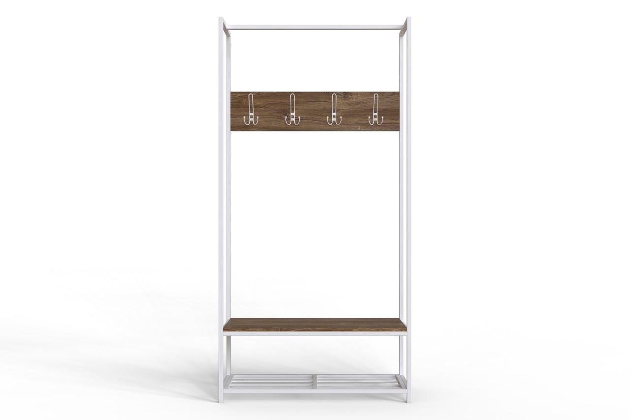 Вешалка напольная модульная Ferrum-decor Трелис 13 ДСП 16 мм 180x90x38 см Белый/Дуб Таверна (FRD-104333)