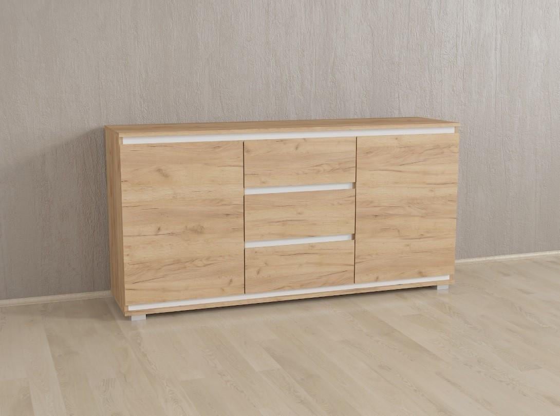 Комод Forte Mikkel 1502x759x390 мм Дуб краф/Белые планки (id27/Б3-kraft-plnk-white) - фото 2 Комод Forte Mikkel 1502x759x390 мм Дуб краф/Белые планки (id27/Б3-kraft-plnk-white) - фото 2