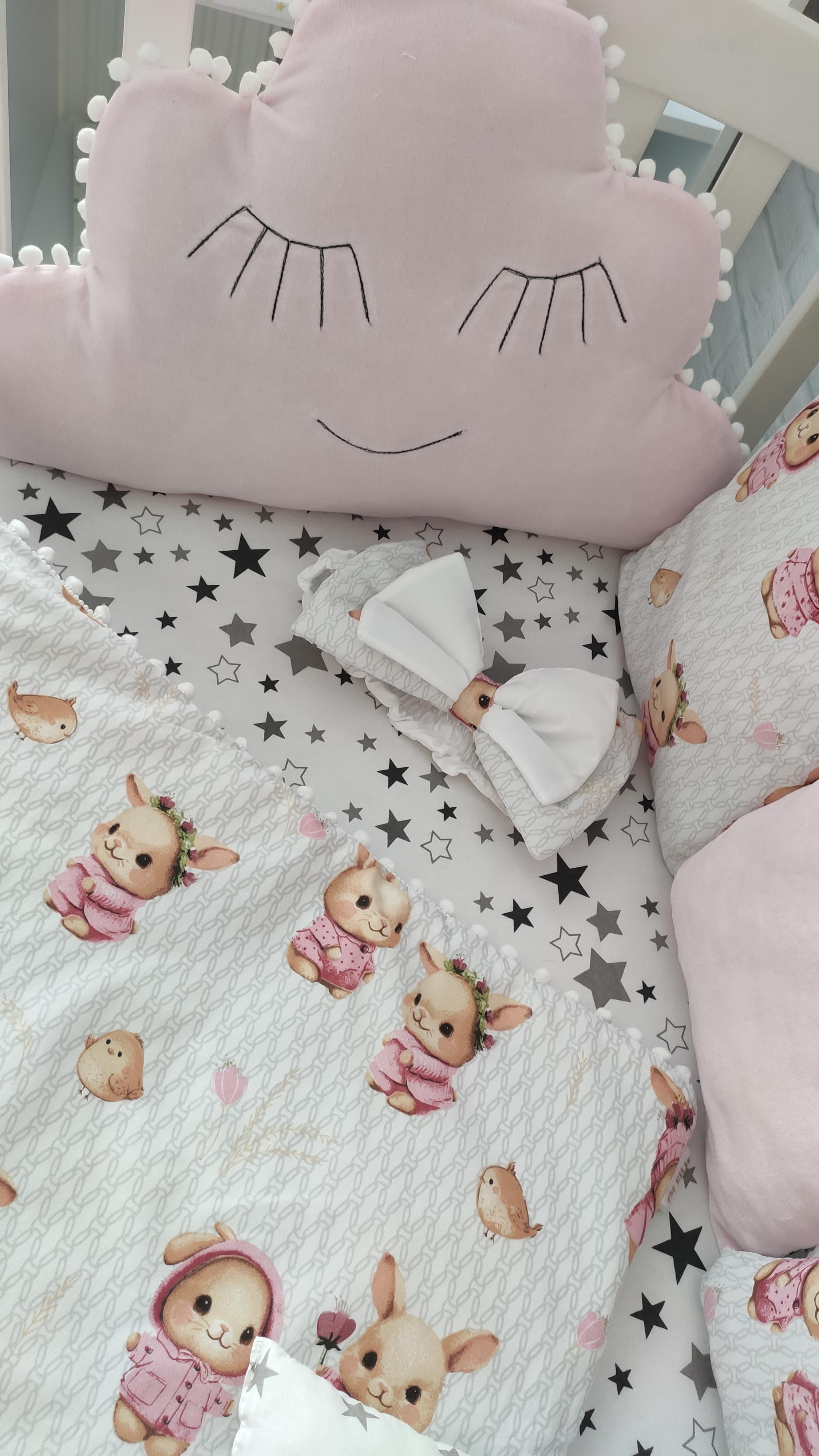 Набор бортиков в кровати Велюр Облако на три стороны Розовый - фото 8 Набор бортиков в кровати Велюр Облако на три стороны Розовый - фото 8