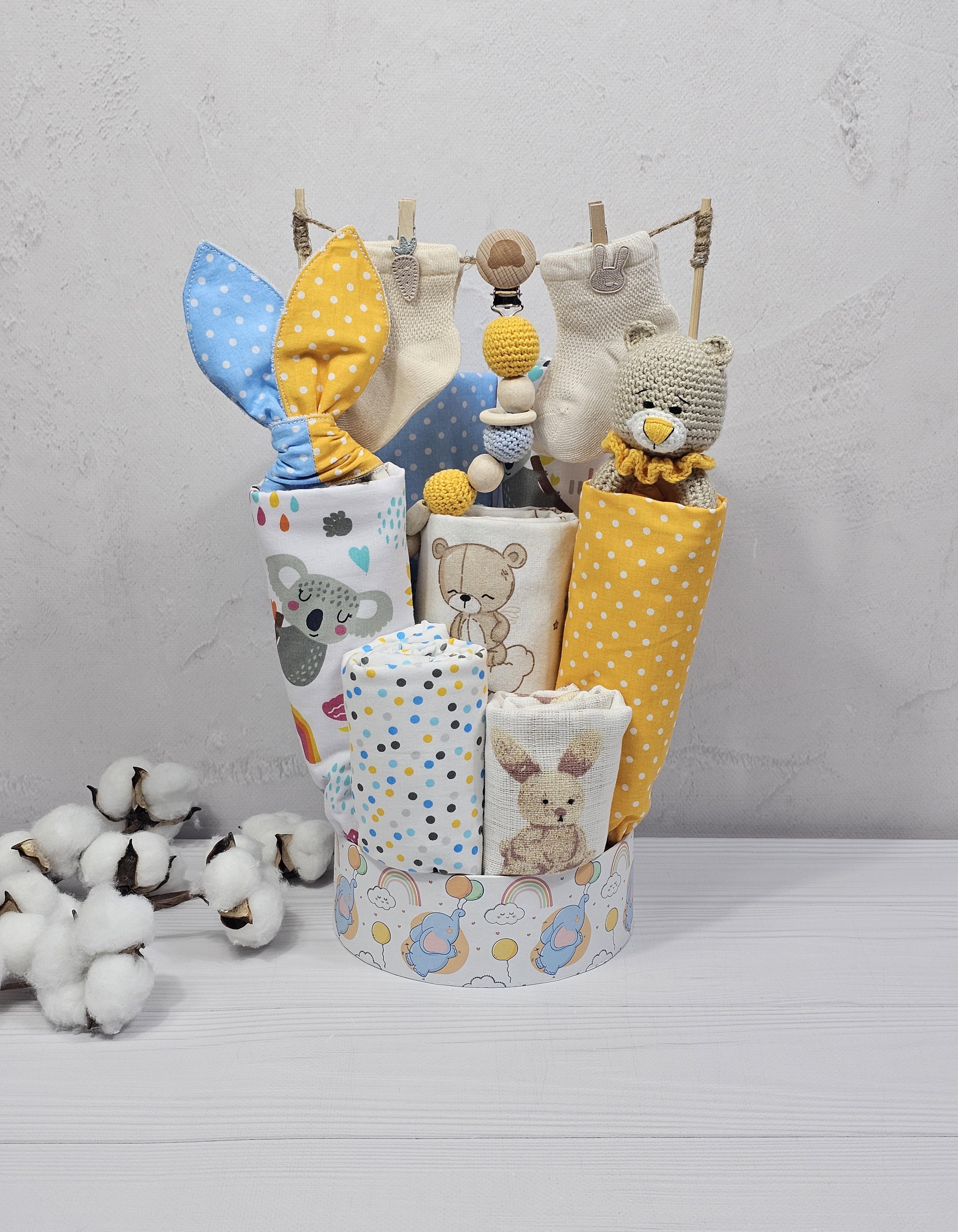 Букет с непромокаемых пеленок для младенцев a.l.babybox Патриотичный