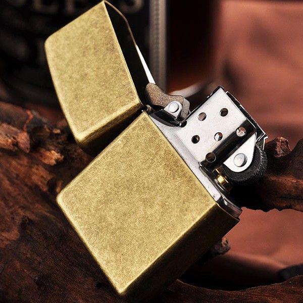 Зажигалка ZIPPO 201FB FLAT BTM ANTIQUE BRASS - фото 5