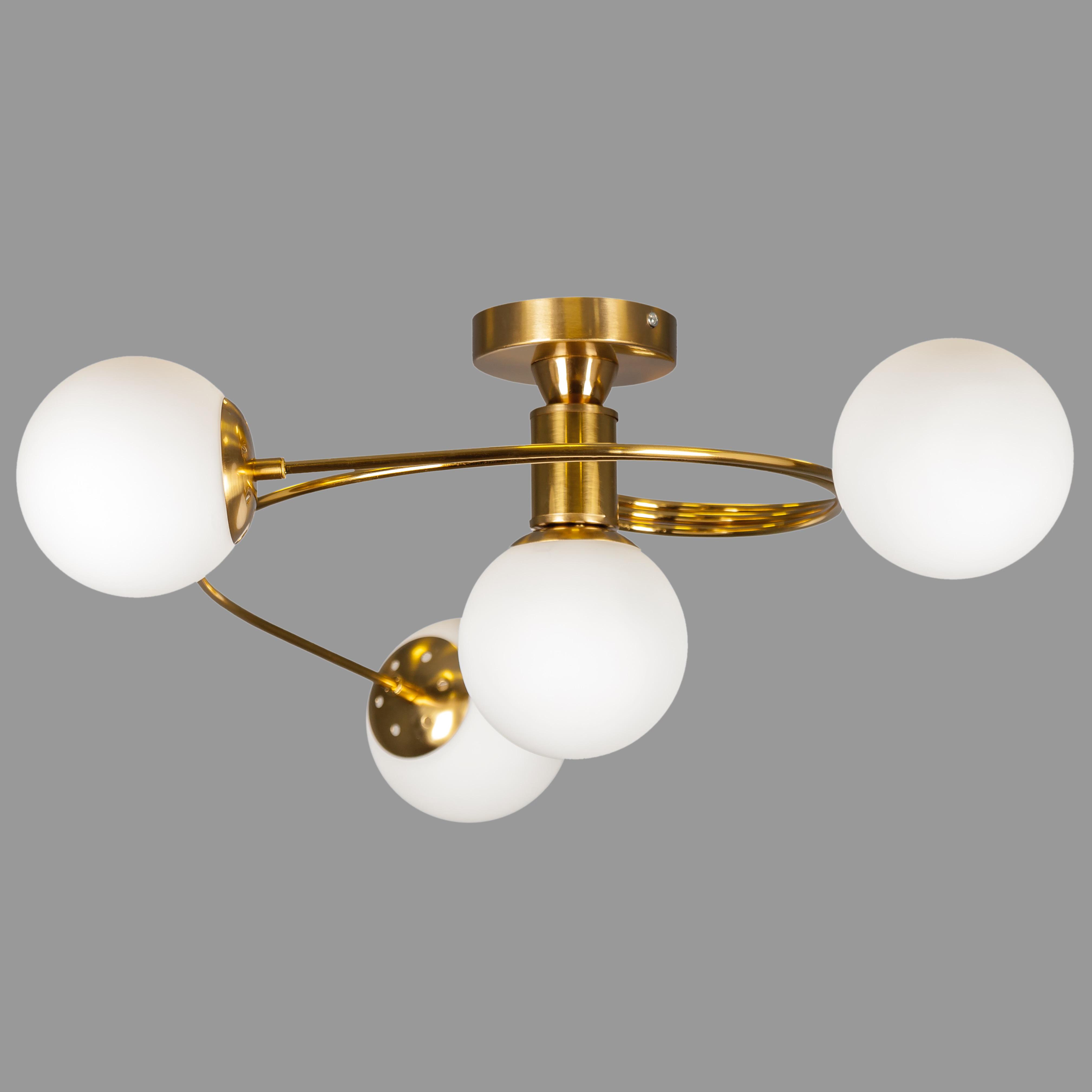 Люстра потолочная с шарами Бронзовый (61-LX04-4 BRZ+WH)