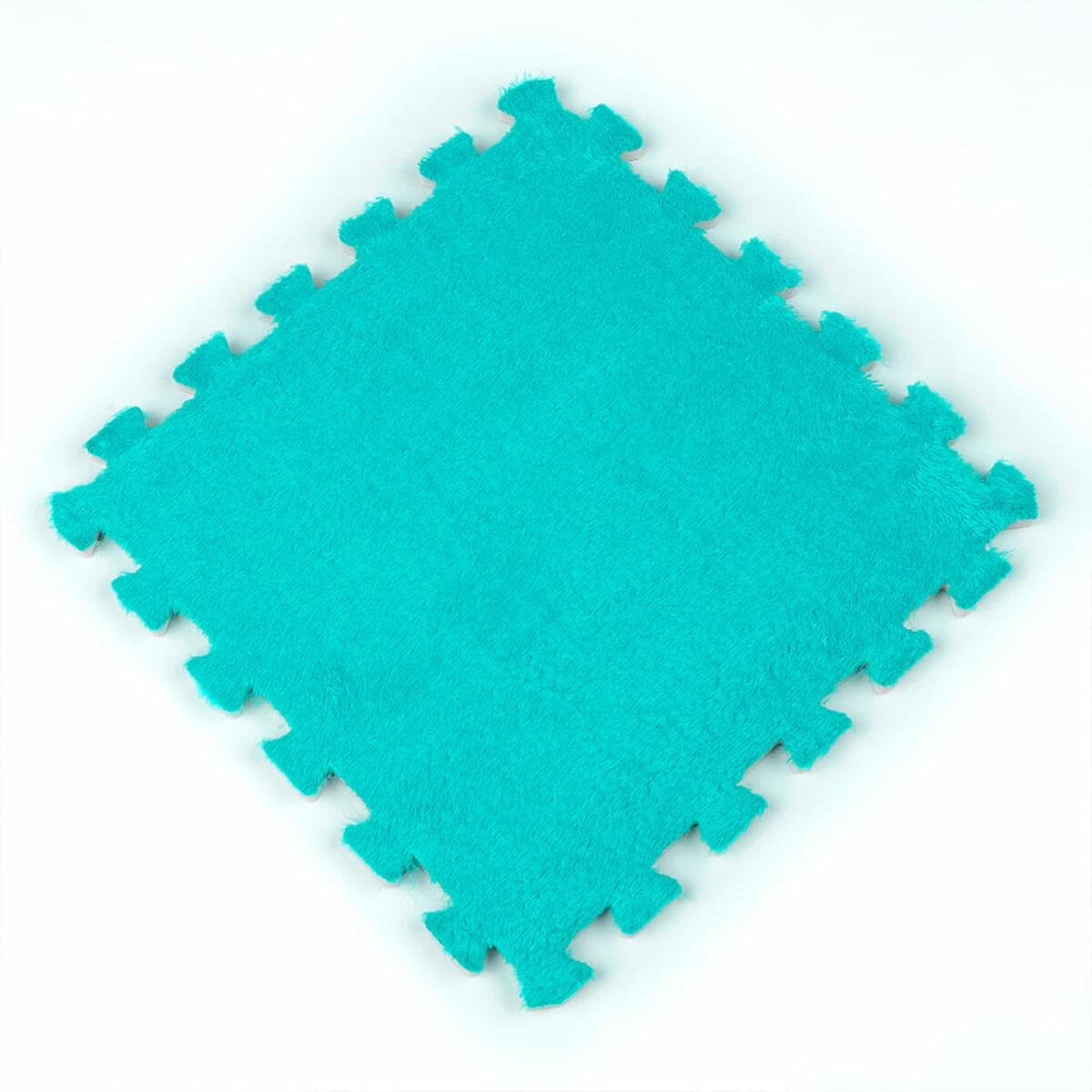 Ковровая плитка-пазл плюшевый 30х30х1 см Мятный (SW-00002088)