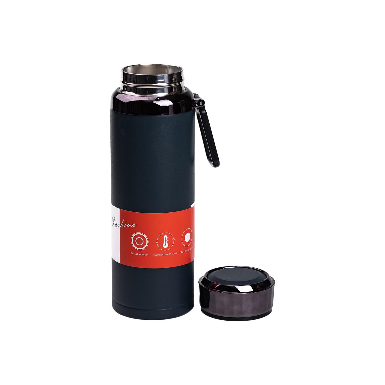 Термос з індикатором температури та широким горлом 1 л Синій - фото 4