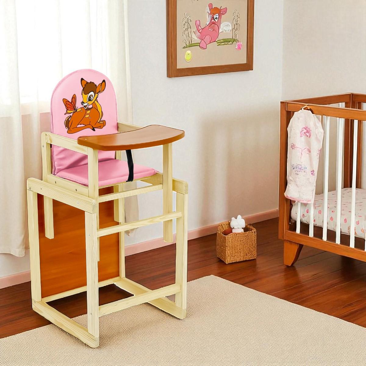 Стульчик для кормления Мася Оленeнок Бемби Розовый (№2035) - фото 2 Стульчик для кормления Мася Оленeнок Бемби Розовый (№2035) - фото 2