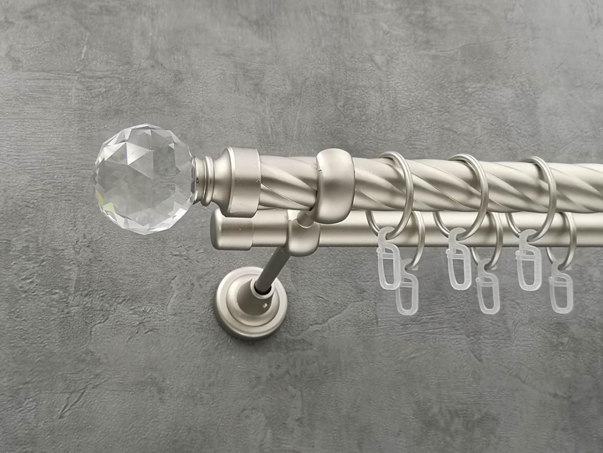 Карниз Quadrum Люмиера витая штанга двойной открытый 25/19 мм 400 см Сатин (264772091)