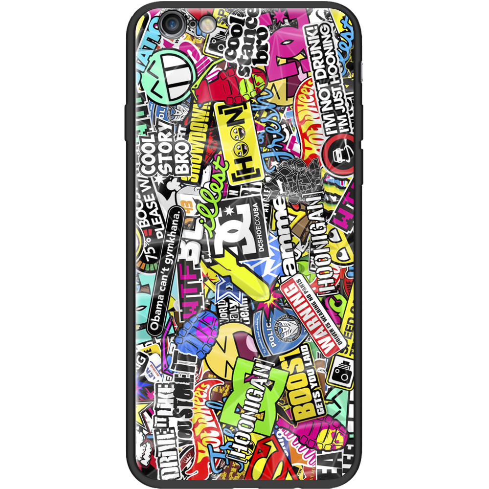 Чехол Boxface iPhone 6 Multicolored Inscriptions Черный силикон с призмой (24523-up880-37854) Чехол Boxface iPhone 6 Multicolored Inscriptions Черный силикон с призмой (24523-up880-37854)