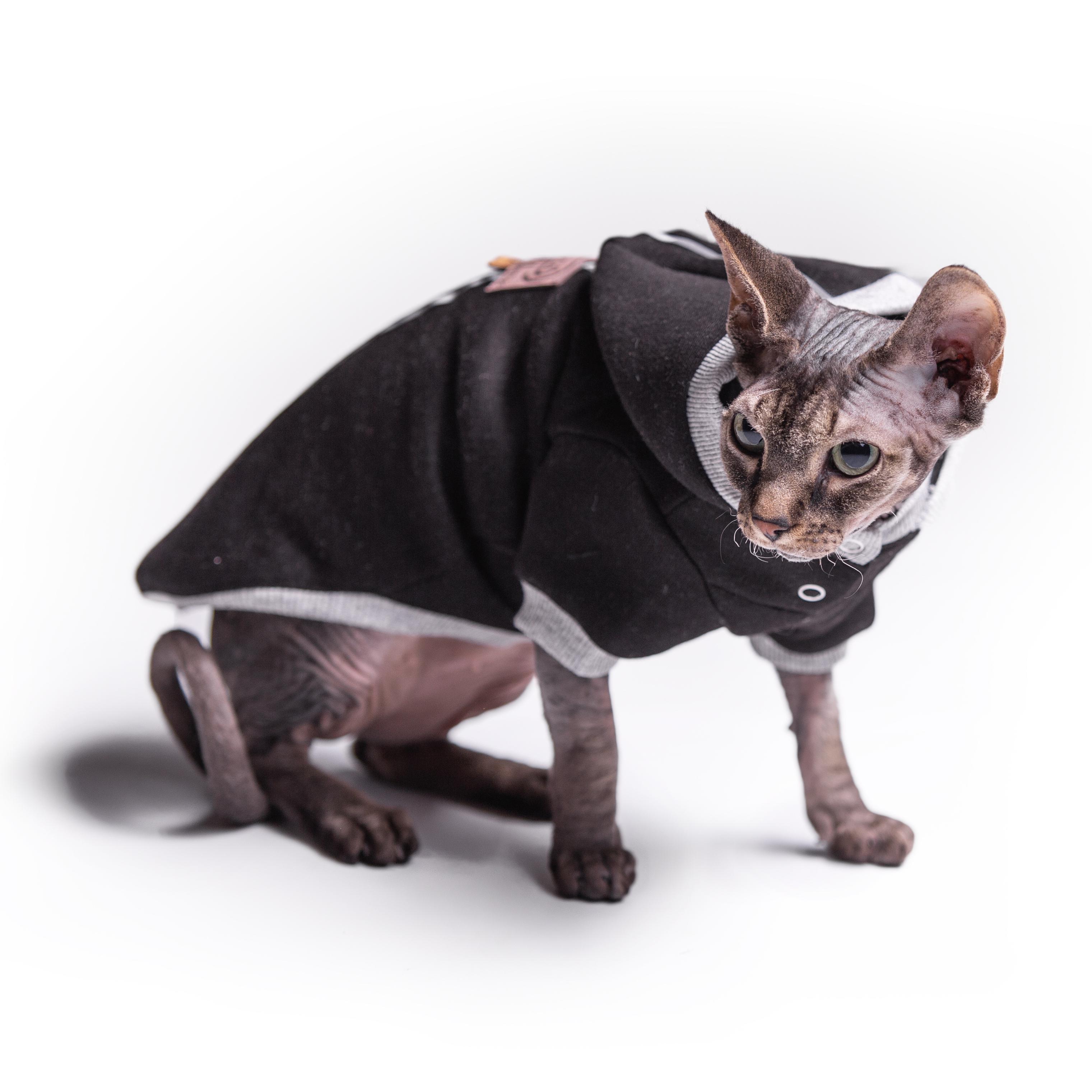 Кофта для котів з рукавами тепла Style Pets ADS Sport L Black (312L) - фото 5