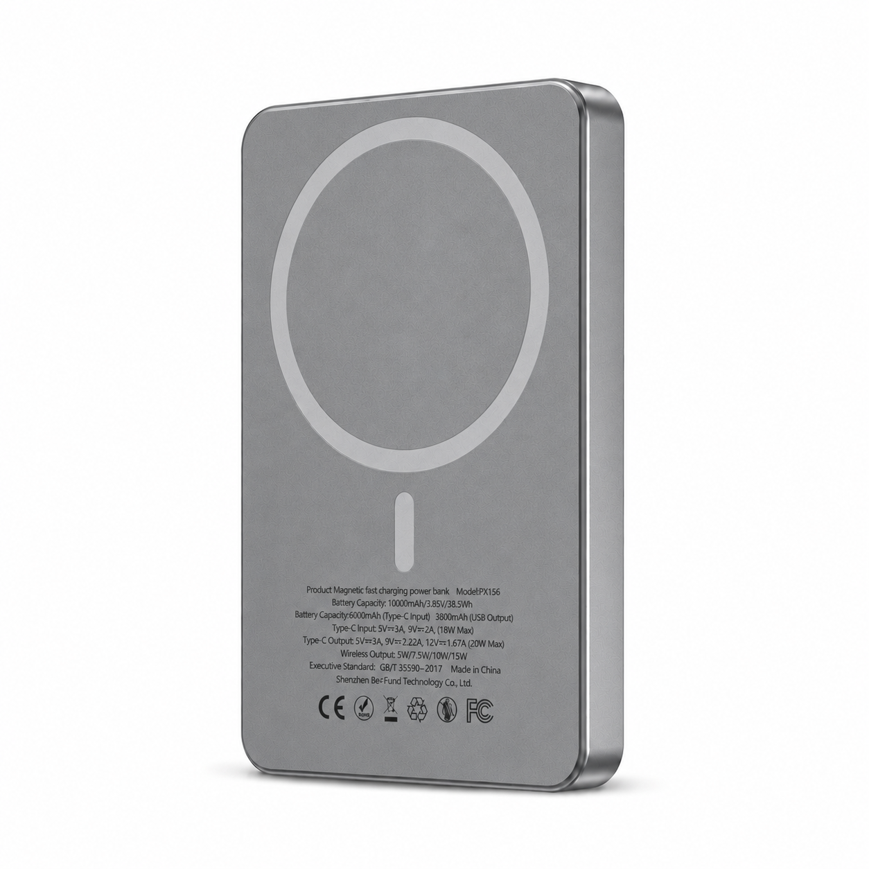 Повербанк Foneng PX156 10000 mAh Ultra-Thin Metal Magnetic Wireless 20+15W Silver (68152795)
