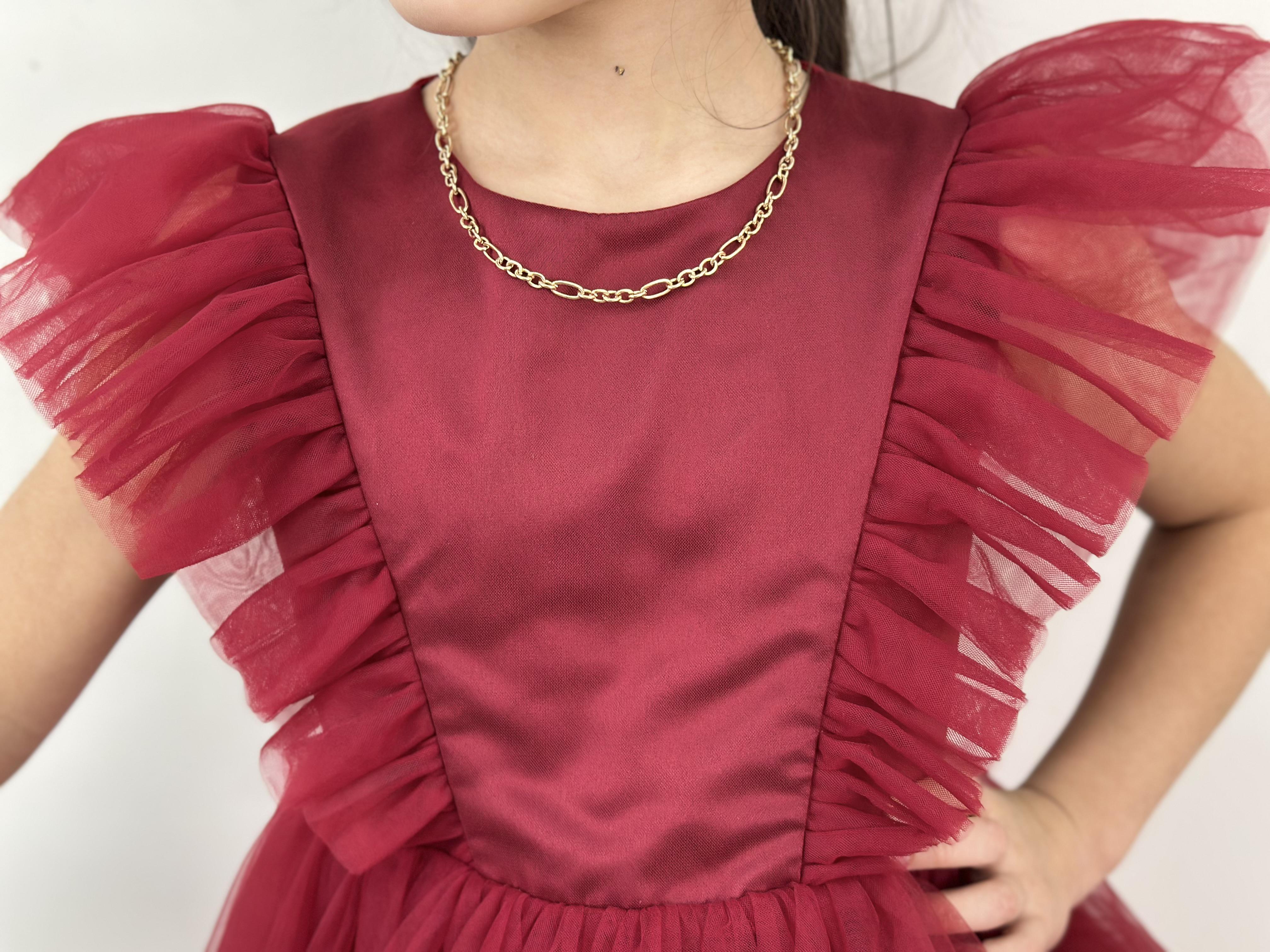 Сукня чарівна для дівчаток KatyKids Поліна із фатіну 120 см Винно-червоний (11037060700) - фото 5 Сукня чарівна для дівчаток KatyKids Поліна із фатіну 120 см Винно-червоний (11037060700) - фото 5