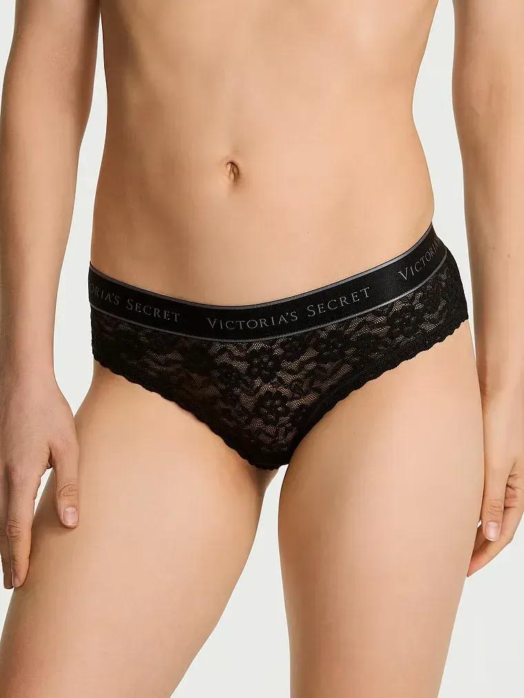 Трусики хипстеры Victoria's Secret Lacie Logo Hiphugger Panty M Черный (271155862)