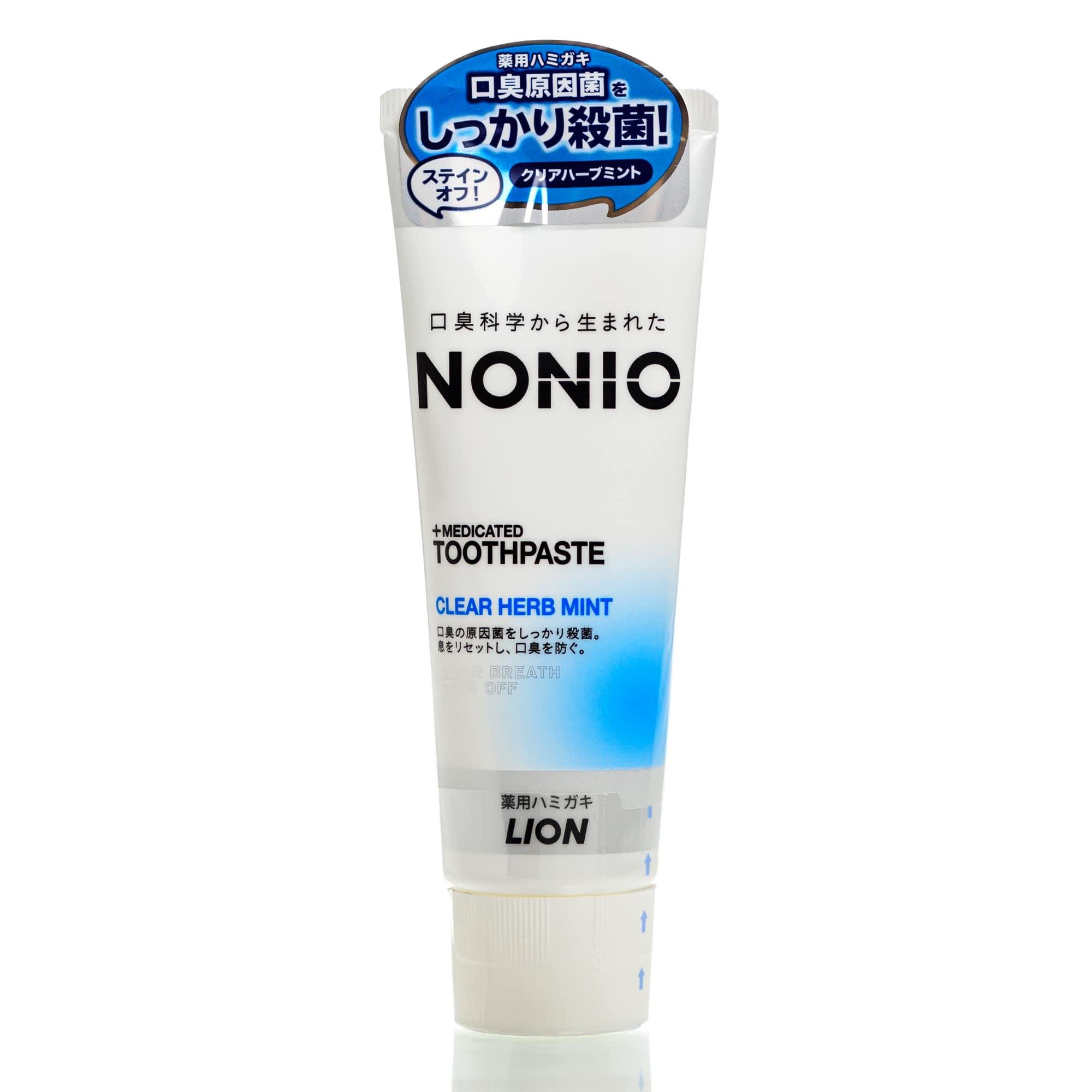 Зубна паста комплексної дії трав'яна м'ята LION Nonio Medicated Toothpaste Clear Herb Mint 130 г