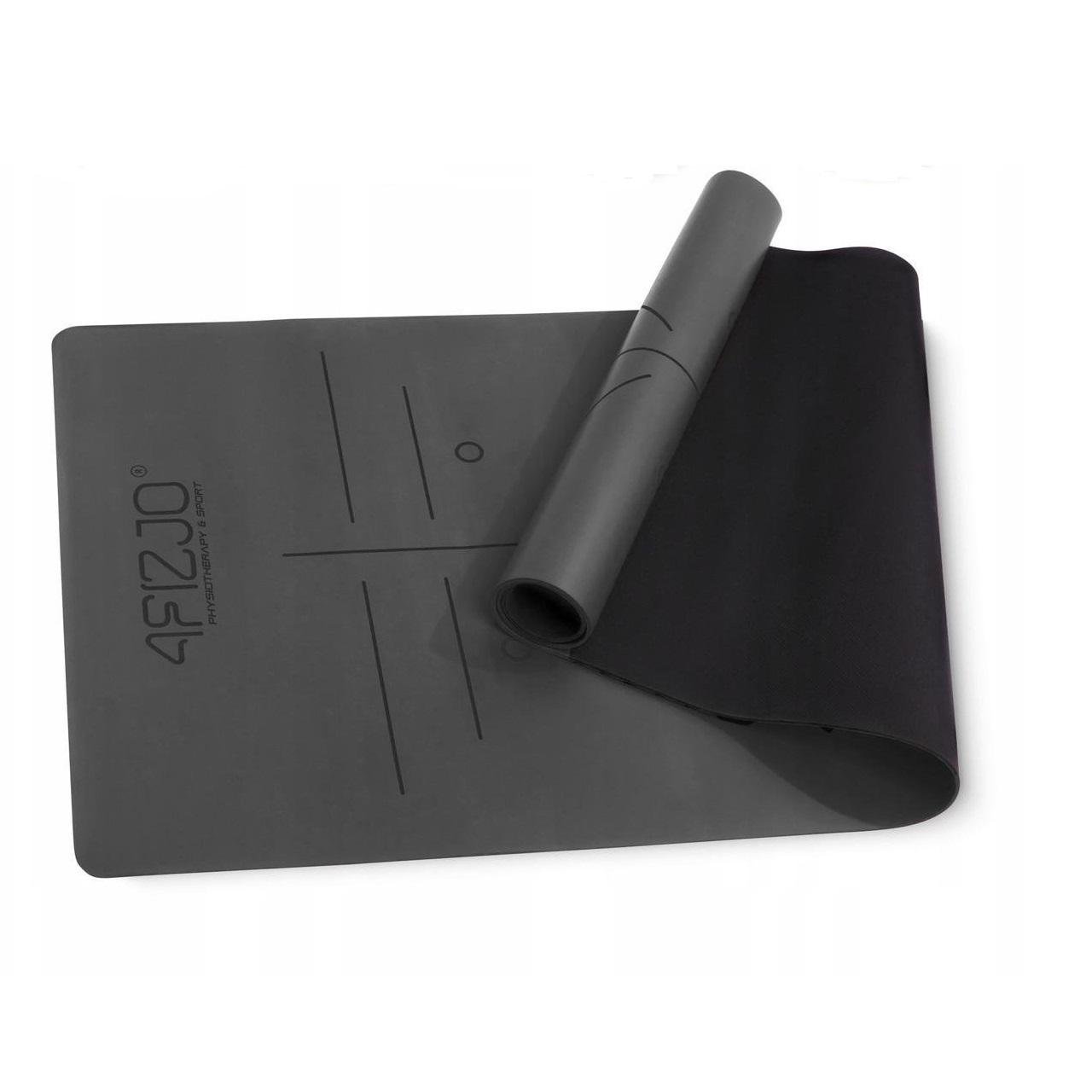 Килимок спортивний 4fizjo PU 183x61x0,4 см для йоги та фітнесу Black (P-5907739319531)