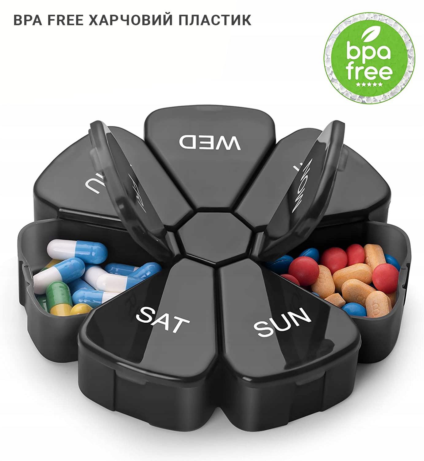 Таблетница на 7 дней Daisy Черный (406871) - фото 5 Таблетница на 7 дней Daisy Черный (406871) - фото 5