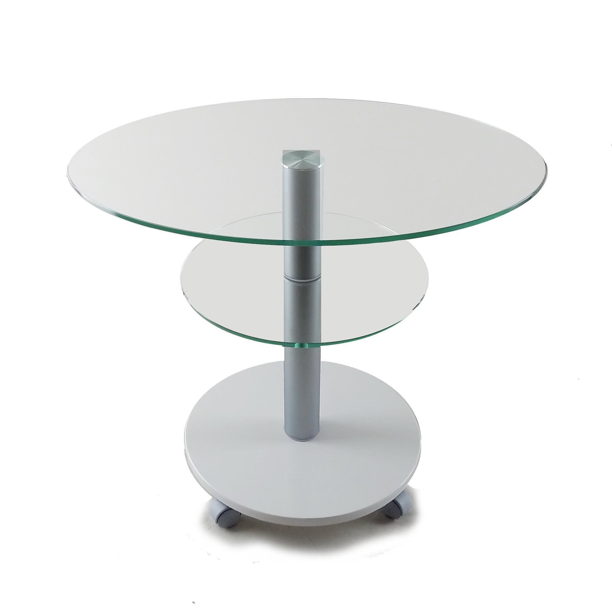 Стол журнальный стеклянный Commus Bravo Light O clear-white-alm60 Белый (433820245) - фото 1 Стол журнальный стеклянный Commus Bravo Light O clear-white-alm60 Белый (433820245) - фото 1