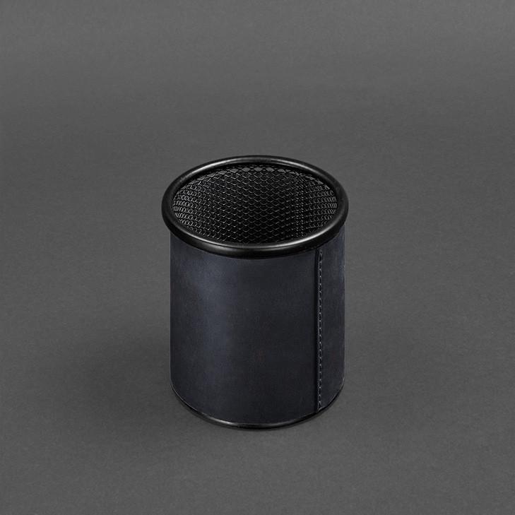 Стакан для ручек в кожаном чехле Crazy Horse Синий (A-027808) - фото 4 Стакан для ручек в кожаном чехле Crazy Horse Синий (A-027808) - фото 4