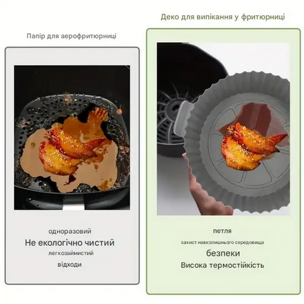 Набор силиконовых форм для аэрогрилей и аэрофритюрниц 6 шт. Серый (S-4557) - фото 2