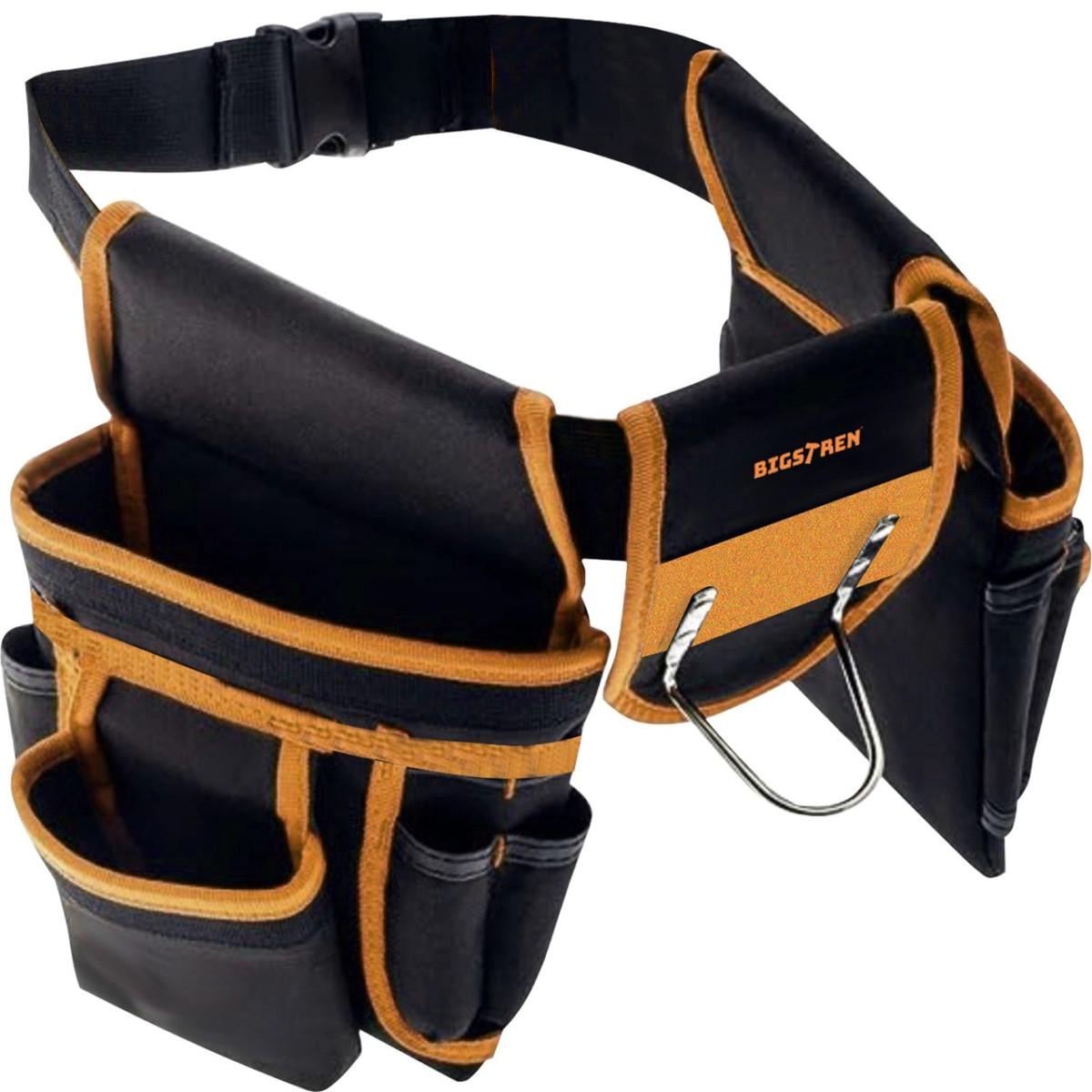 Пояс монтажный для инструмента BIGSTREN с 22 карманами петлями и держателем для молотка