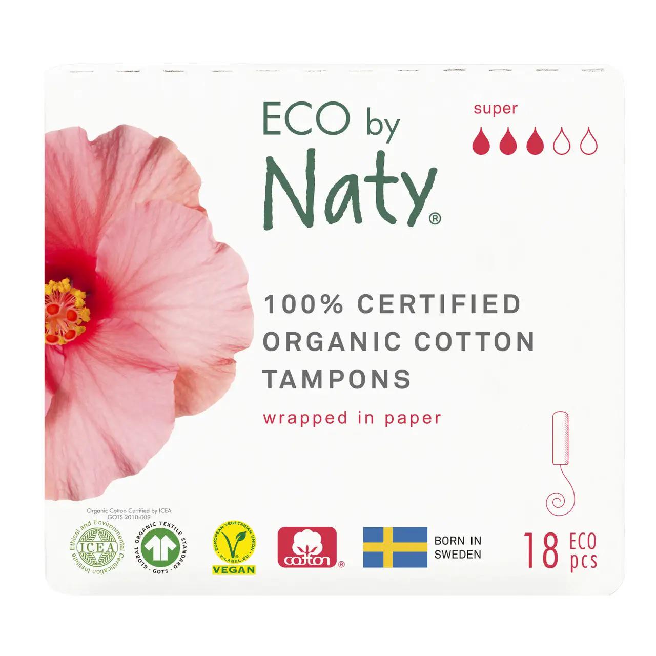 Тампоны органические Eco by Naty Super 18 шт.