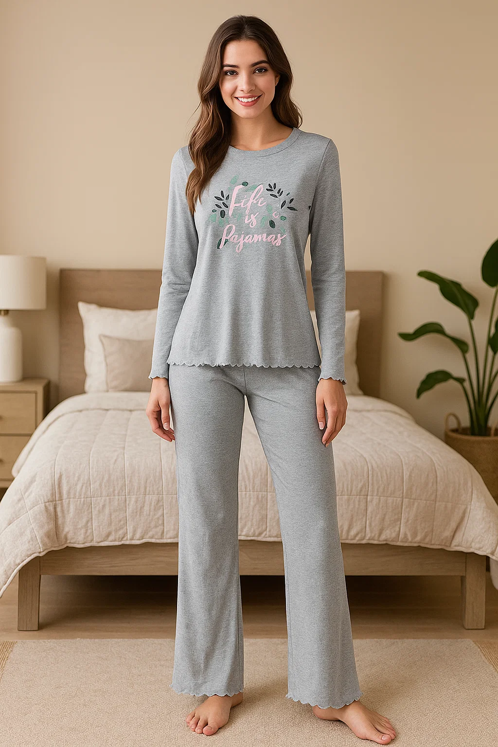 Пижама женская Esmara S Серый (PI0007W085)