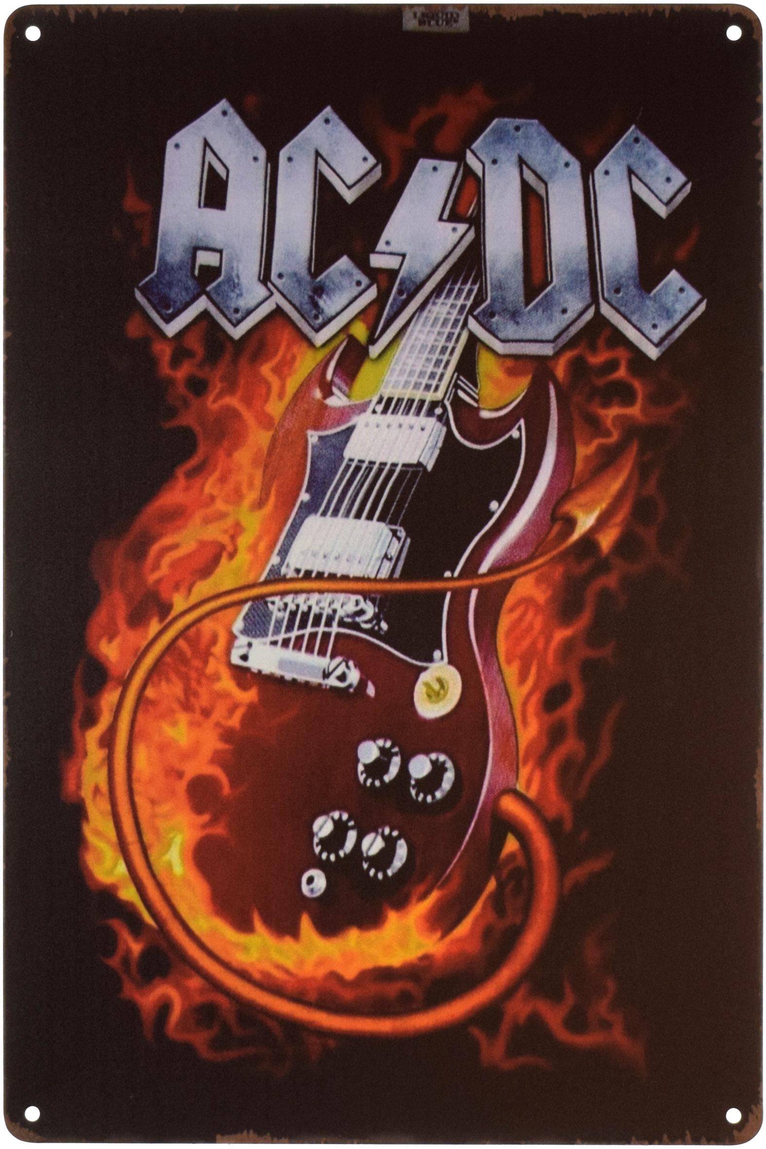 Табличка металлическая AC/DC Guitar 20x30 см