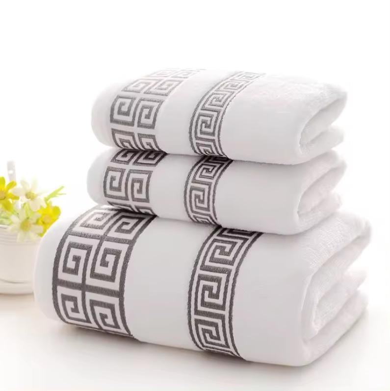 Набір рушників Ornament Premium 3в1 140х70 см/74х34 см/74х34 см Білий (NR3in1BathWhitePREMIUM)