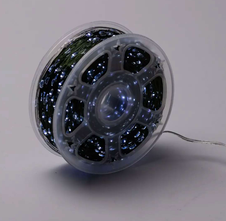 Гирлянда Роса нить с пультом 2000 LED 200 м от сети зеленый провод Белый - фото 10