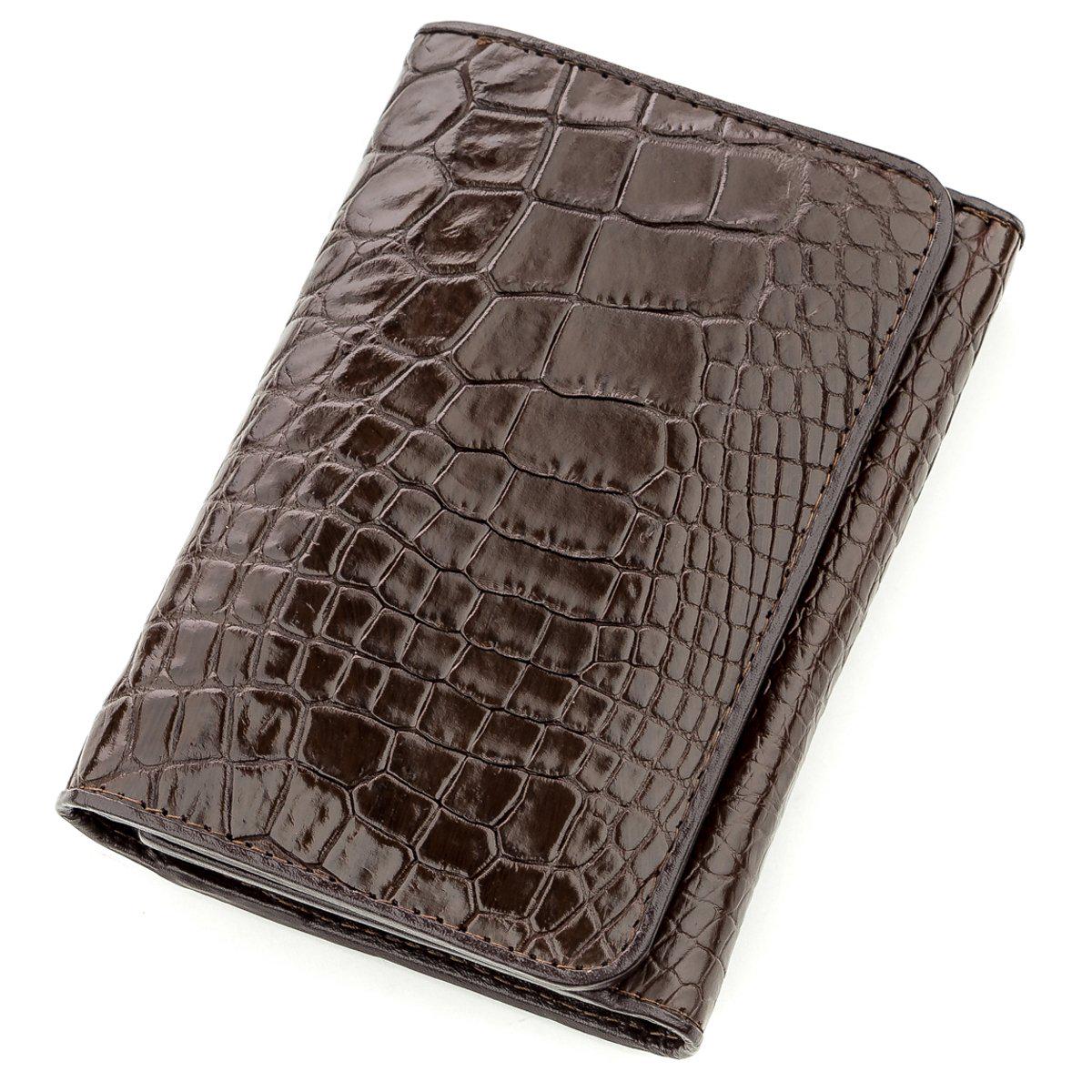 Кошелек мужской Crocodile leather 18574 кожа Коричневый (23862)
