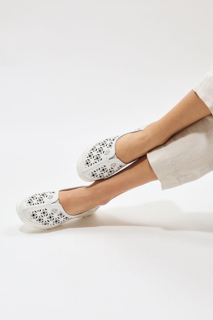 Мокасины женские ALLSY кожаные р. 40 Белый (195180) - фото 5 Мокасины женские ALLSY кожаные р. 40 Белый (195180) - фото 5