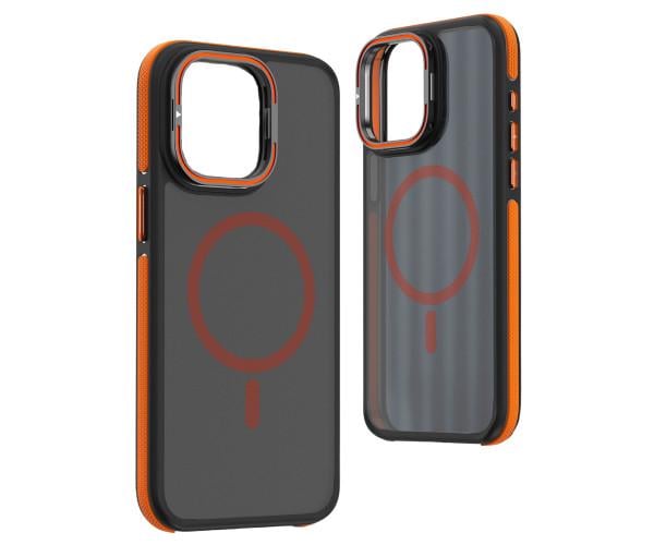 Матовый чехол - накладка Dual Color Camera Stand для iPhone 16 Plus Оранжевый Матовый чехол - накладка Dual Color Camera Stand для iPhone 16 Plus Оранжевый