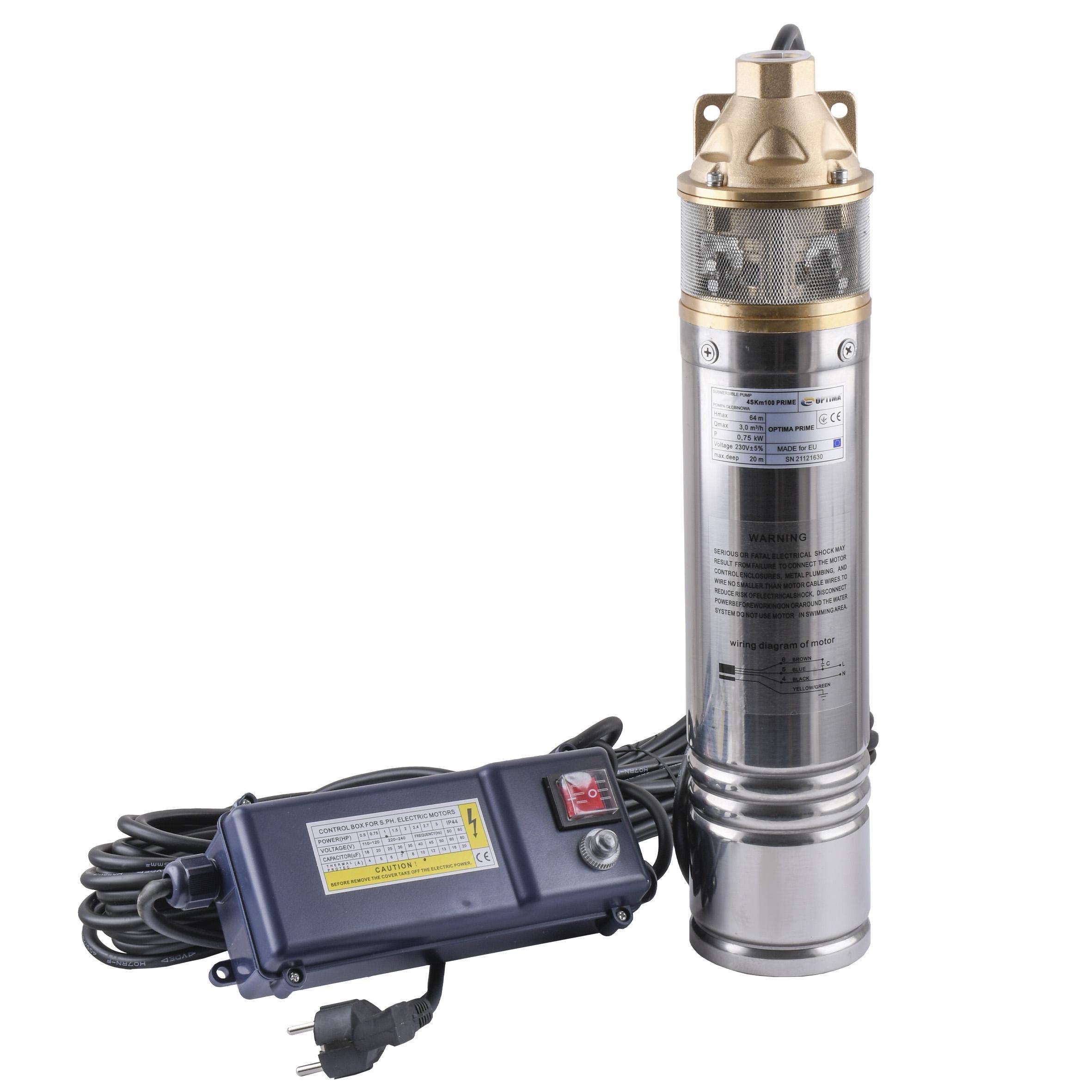 Свердловинний вихровий насос Optima 4SKm100 PRIME з кабелем 20 м та пультом (23374)