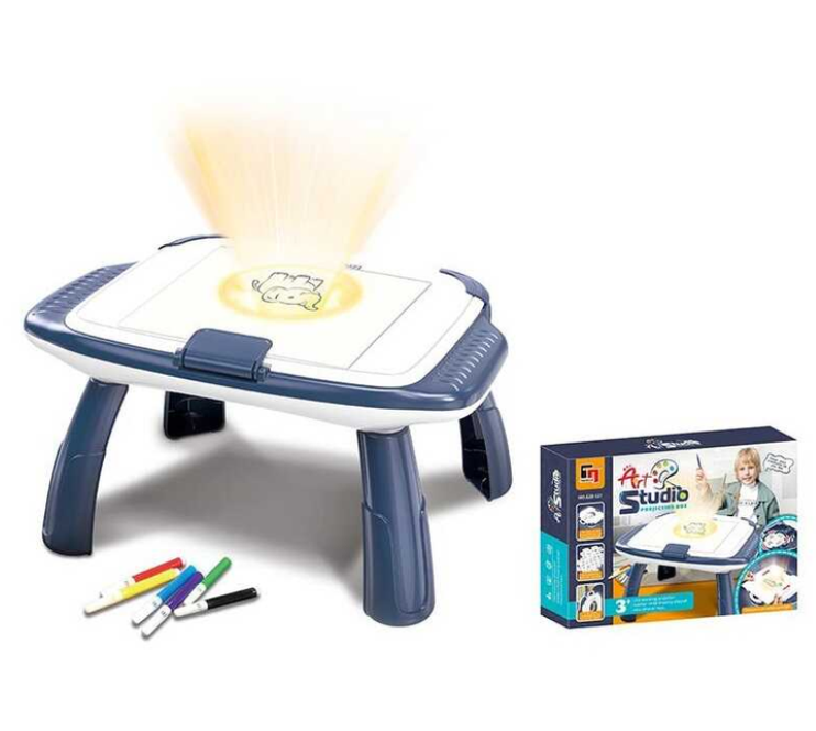 Доска-проектор 628-127 столик/сенсорный датчик/фломастеры/10 слайдов/подсветка на батарейках