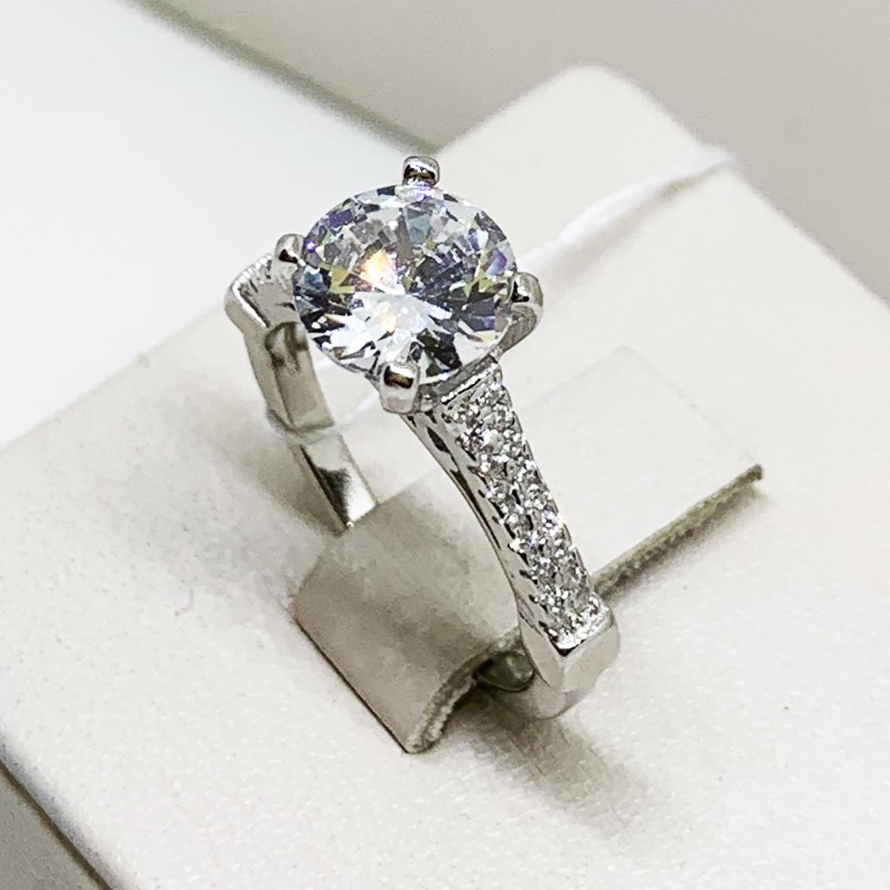 Каблучка срібна з кубічним цирконієм р. 17 3,54 г (1696031995) - фото 3