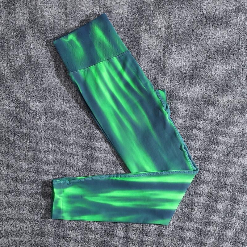 Леггинсы северное сияние c эффектом пуш-ап L Зеленый (SA070000L)