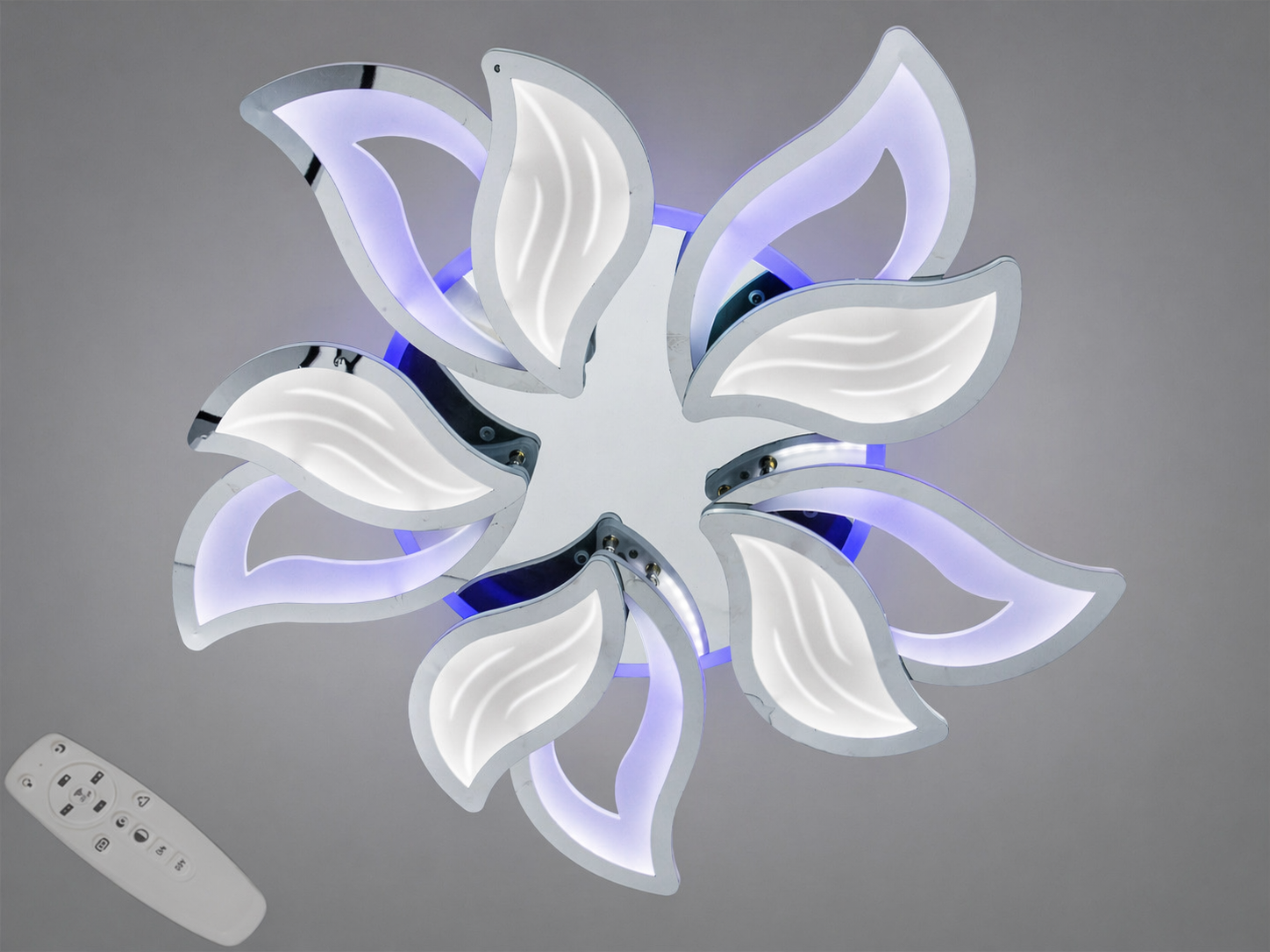 Люстра потолочная LED Diasha 130Вт/пульт Хром (9033/5HR LED 3color dimmer)