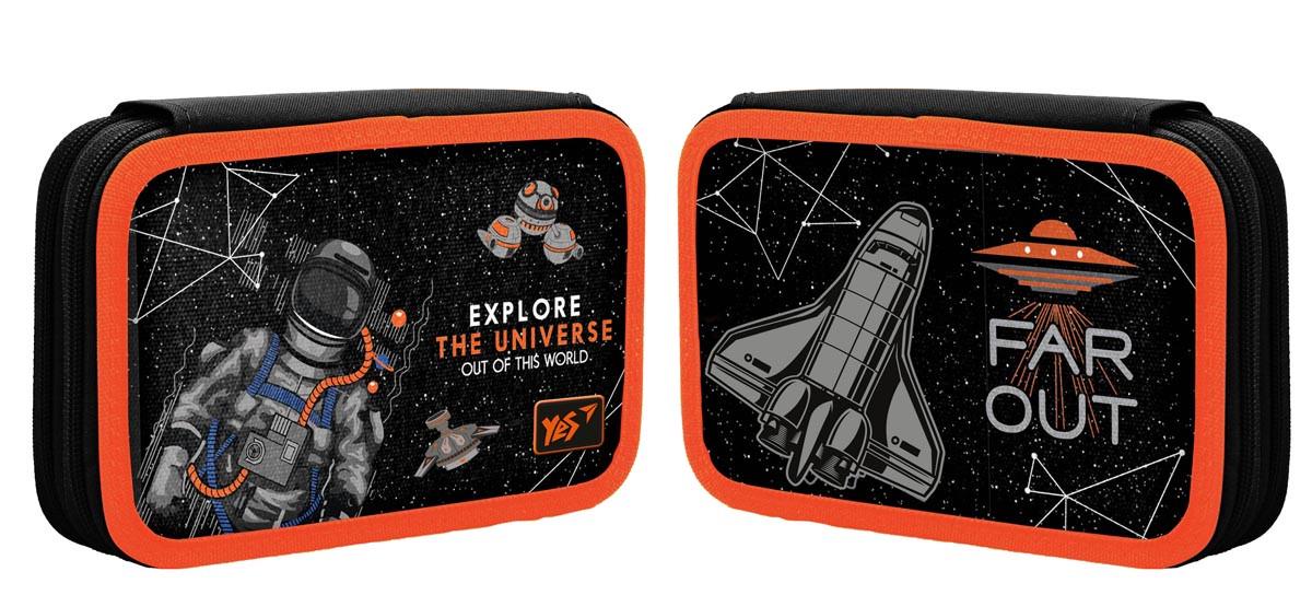 Пенал-книжка твердый Yes двойной HP-01 Explore the universe Черный (533092)