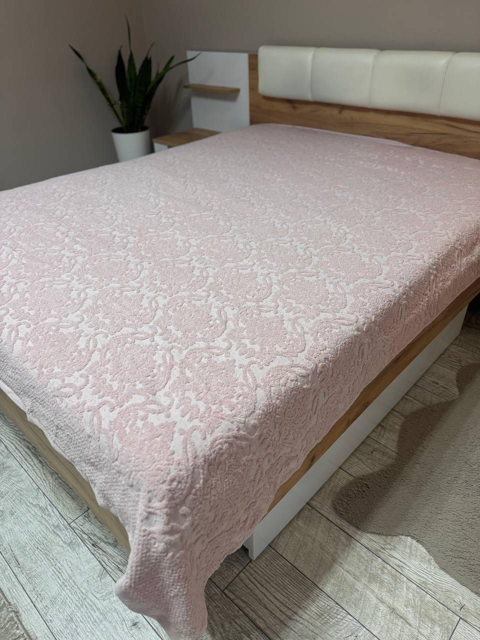 Покривало-простирадло махрове євро 200х220 см Рожевий (П4К-Al-mahr-pro-004) - фото 5 Покривало-простирадло махрове євро 200х220 см Рожевий (П4К-Al-mahr-pro-004) - фото 5